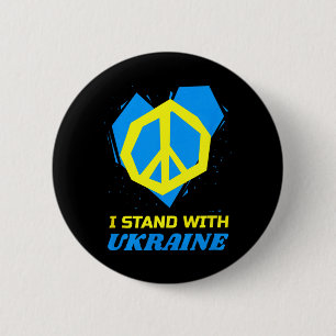 Badge Rond 5 Cm Ukraine Drapeau Ukrainien Paix Je Suis Avec L'Ukra
