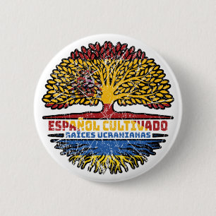 Badge Rond 5 Cm Ukraine Espagne Espagne Espagne Espagne drapeau de