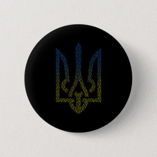 Badge Rond 5 Cm Ukraine Flag And Trident Ukrainian 