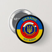 Badge Rond 5 Cm Ukraine - Pas Russie (Devant & derrière)