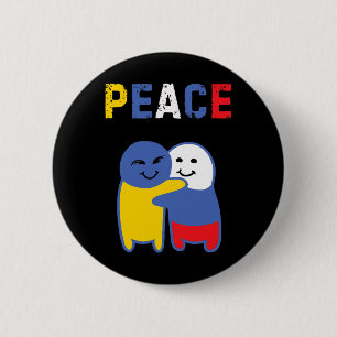 Badge Rond 5 Cm Ukraine Russie Paix Ukraine Pas De Guerre