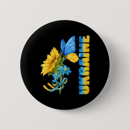 Badge Rond 5 Cm Ukraine Sunflower 8 (Devant)