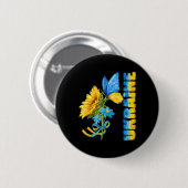Badge Rond 5 Cm Ukraine Sunflower 8 (Devant & derrière)