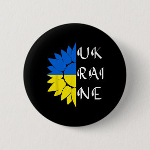 Badge Rond 5 Cm Ukraine Tournesol Drapeau Ukrainien Je Suis Avec L