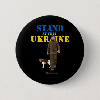 Badge Rond 5 Cm Ukraine Wolodymyr Selenskyj Patron Soutenez l'Ukra