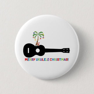 Badge Rond 5 Cm Ukulélé de Joyeux Noël