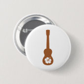 Badge Rond 5 Cm Ukulélé et hibisbus (Devant & derrière)