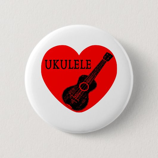 Badge Rond 5 Cm Ukulele Love (Devant)