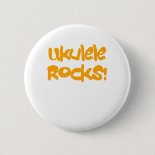 Badge Rond 5 Cm Ukulele Rocks !