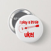 Badge Rond 5 Cm Ukulélé rouge (Devant & derrière)