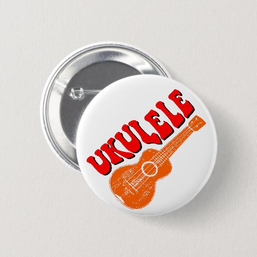Badge Rond 5 Cm Ukulele Texte Super (Devant & derrière)