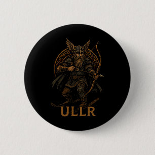 Badge Rond 5 Cm Ullr dieu nordique du tir à l'arc et du ski