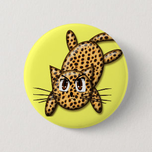 Badge Rond 5 Cm Ultra mignonne Anime Leopard Kitty