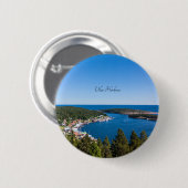 Badge Rond 5 Cm Ulvo Harbour, Hoga-Kusten, Suède (Devant & derrière)