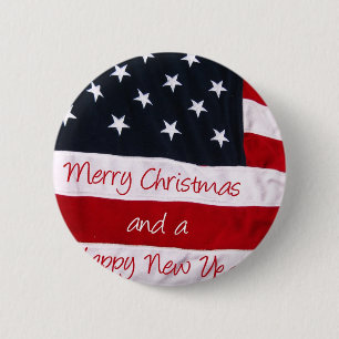 Badge Rond 5 Cm Un accueil de Noël américain