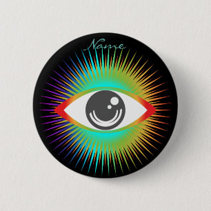 Badge Rond 5 Cm Un Alien magnifique, l'oeil tonnerre