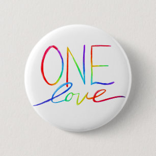 Badge Rond 5 Cm Un Amour Inspirationnel Arc-en-ciel mots boutons d