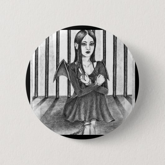 Badge Rond 5 Cm Un ange emprisonné (Devant)