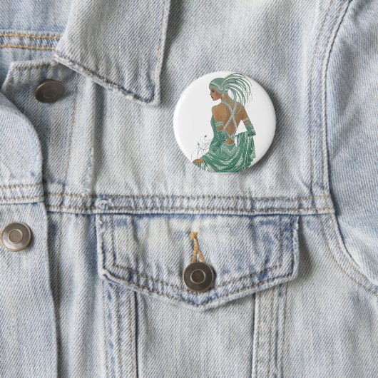 Badge Rond 5 Cm Un aperçu de l'élégance : Green Backless Dress Des (En situation)