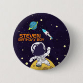 Badge Rond 5 Cm Un astronaute spatial flotte dans l'espace extra-a (Devant)