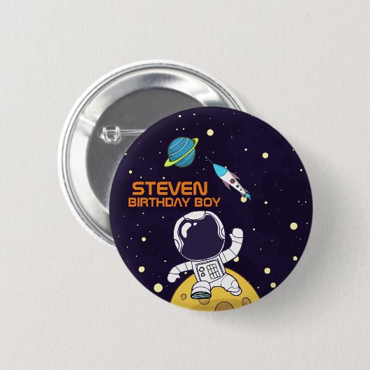 Badge Rond 5 Cm Un astronaute spatial flotte dans l'espace extra-a (Devant & derrière)