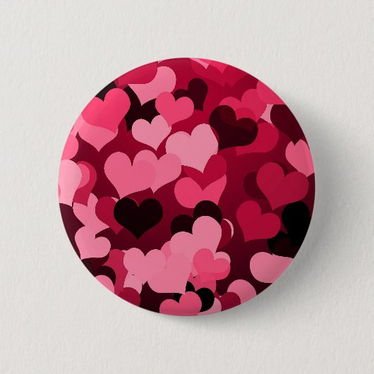 Badge Rond 5 Cm Un bon nombre de coeurs roses, motif mignon (Devant)