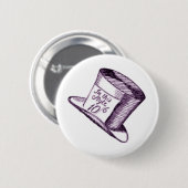 Badge Rond 5 Cm Un casquette fou de chapelier avec la teinte (Devant & derrière)