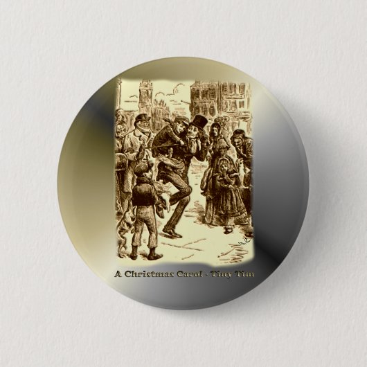 Badge Rond 5 Cm Un chant de Noël - Tim minuscule (Devant)