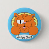Badge Rond 5 Cm Un chat-caricaturiste branché Señor Gato (Devant)