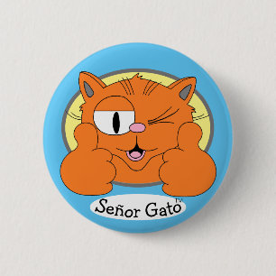 Badge Rond 5 Cm Un chat-caricaturiste branché Señor Gato