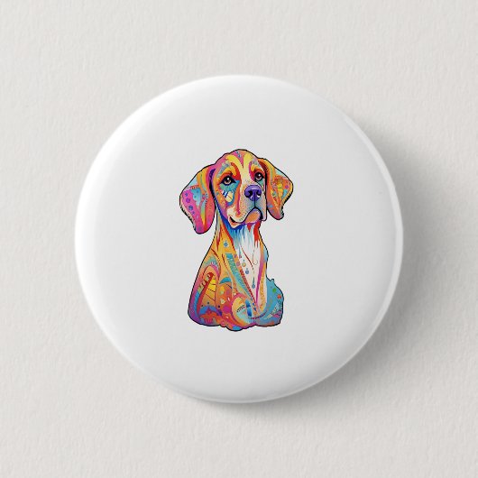 Badge Rond 5 Cm Un chien aquarelle (Devant)
