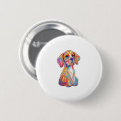 Badge Rond 5 Cm Un chien aquarelle (Devant & derrière)