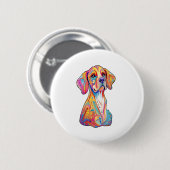 Badge Rond 5 Cm Un chien aquarelle (Devant & derrière)