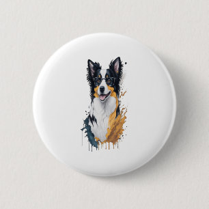 Badge Rond 5 Cm Un chien mignon Bordure Collie