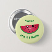 Badge Rond 5 Cm Un Dans Un Melon Drôle Mignonne Peau Kawaii (Devant & derrière)