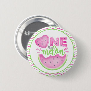 Badge Rond 5 Cm Un dans un Melon Summer Watermelon Button