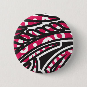 Badge Rond 5 Cm Un design cachemire décoratif avec rouge vif et ép