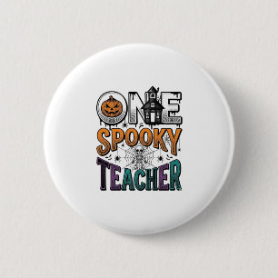 Badge Rond 5 Cm Un design vectoriel Halloween d'un professeur effr