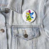 Badge Rond 5 Cm Un Dessin Fairysaur Dinosaur. (En situation)