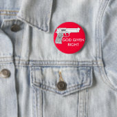 BADGE ROND 5 CM UN DIEU DONNÉ JUSTE (En situation)