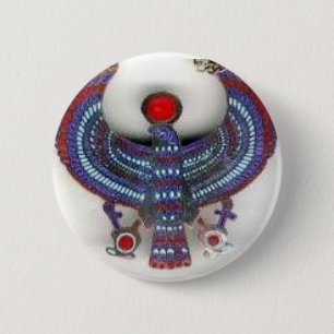 BADGE ROND 5 CM UN DIEU ÉGYPTIEN HORUS