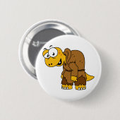 Badge Rond 5 Cm Un Dinosaure Dinosaure Hunchback. (Devant & derrière)