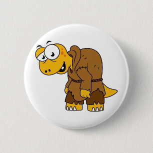 Badge Rond 5 Cm Un Dinosaure Dinosaure Hunchback.