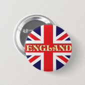Badge Rond 5 Cm Un drapeau d'Union Jack avec l'Angleterre écrite (Devant & derrière)