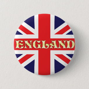 Badge Rond 5 Cm Un drapeau d'Union Jack avec l'Angleterre écrite