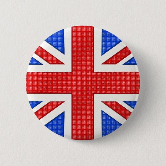 Badge Rond 5 Cm Un drapeau Union Jack texturé. (Devant)