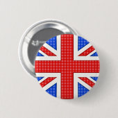 Badge Rond 5 Cm Un drapeau Union Jack texturé. (Devant & derrière)