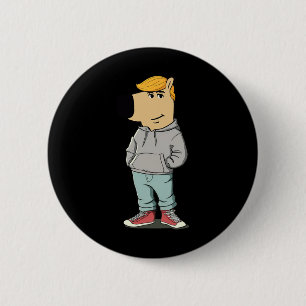Badge Rond 5 Cm Un drôle de mème de chien Trump Casquette fait sa