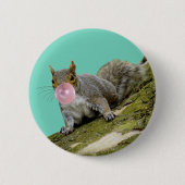 Badge Rond 5 Cm Un écureuil souffle une bulle photo d'un animal (Devant)