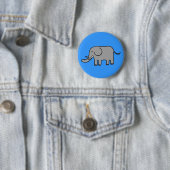 Badge Rond 5 Cm Un éléphant drôle (En situation)